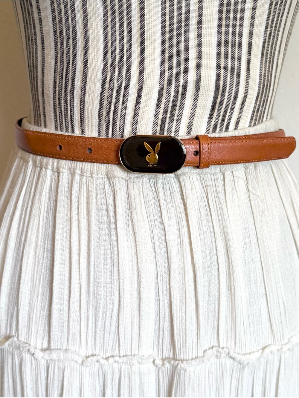 Vintage 70s 80s Playboy Bunny Steerhide Leather Belt